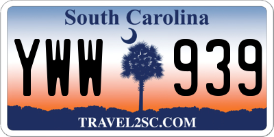 SC license plate YWW939