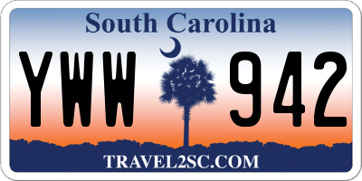 SC license plate YWW942