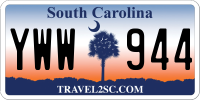 SC license plate YWW944