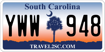 SC license plate YWW948