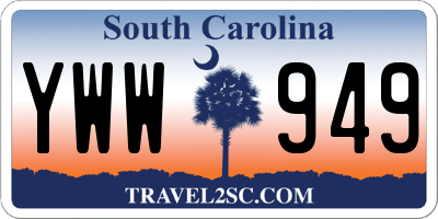 SC license plate YWW949