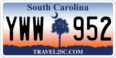 SC license plate YWW952