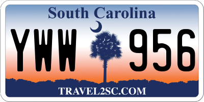 SC license plate YWW956