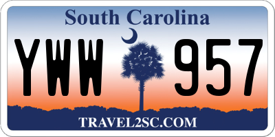 SC license plate YWW957