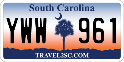 SC license plate YWW961