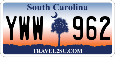 SC license plate YWW962