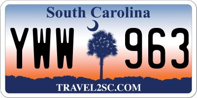 SC license plate YWW963