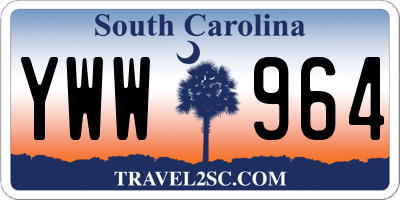 SC license plate YWW964
