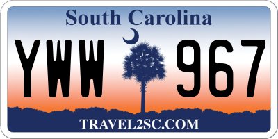SC license plate YWW967