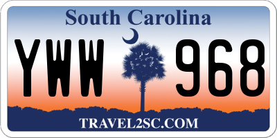 SC license plate YWW968