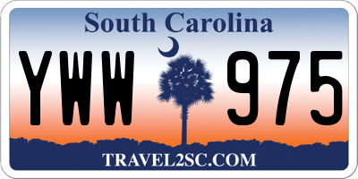 SC license plate YWW975
