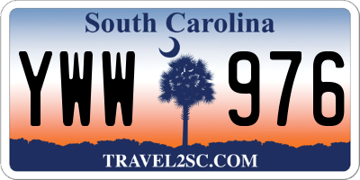 SC license plate YWW976