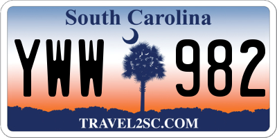 SC license plate YWW982