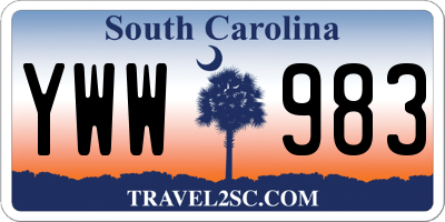 SC license plate YWW983