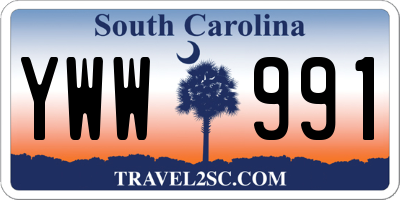 SC license plate YWW991