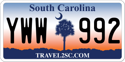 SC license plate YWW992