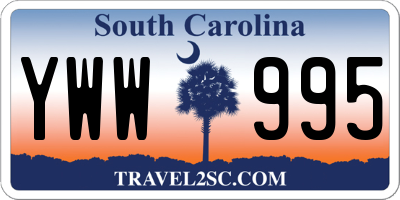 SC license plate YWW995