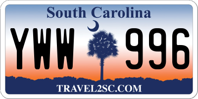 SC license plate YWW996