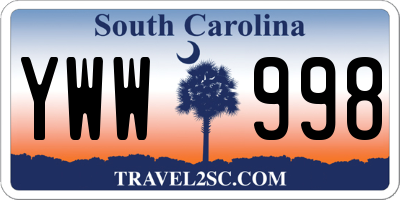 SC license plate YWW998