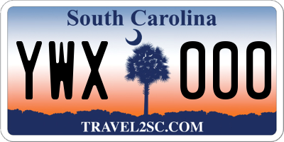 SC license plate YWX000
