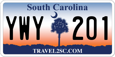 SC license plate YWY201