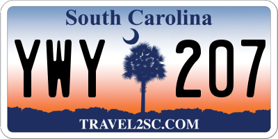 SC license plate YWY207