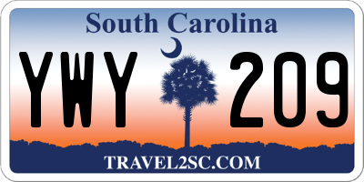 SC license plate YWY209