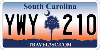 SC license plate YWY210