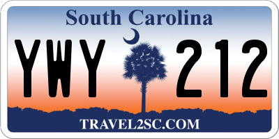 SC license plate YWY212