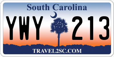 SC license plate YWY213