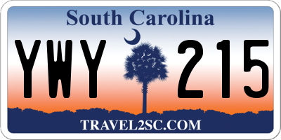 SC license plate YWY215