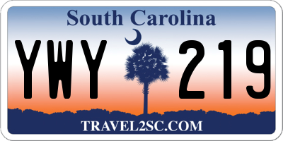 SC license plate YWY219