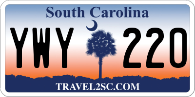 SC license plate YWY220