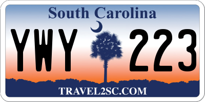 SC license plate YWY223