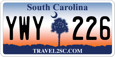 SC license plate YWY226