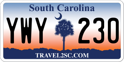 SC license plate YWY230