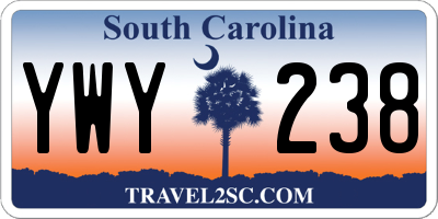 SC license plate YWY238