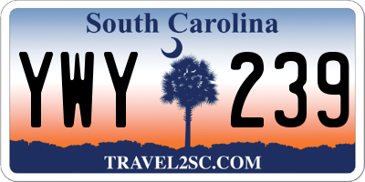 SC license plate YWY239