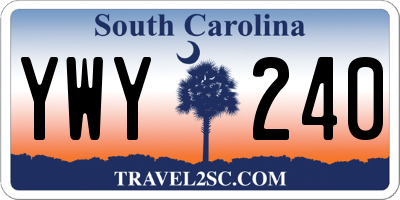 SC license plate YWY240