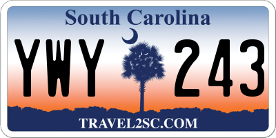 SC license plate YWY243