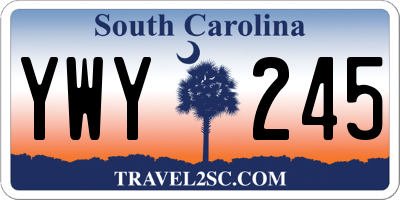 SC license plate YWY245