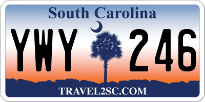 SC license plate YWY246