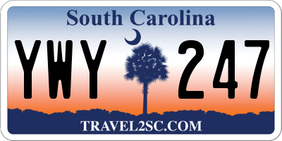 SC license plate YWY247