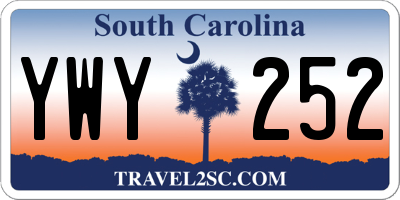 SC license plate YWY252
