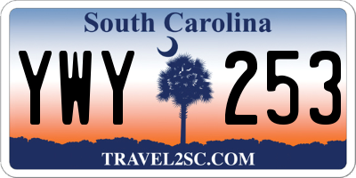 SC license plate YWY253