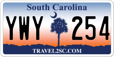 SC license plate YWY254