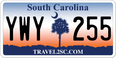 SC license plate YWY255