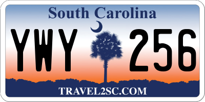 SC license plate YWY256