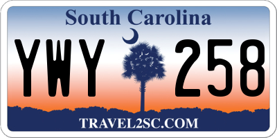 SC license plate YWY258