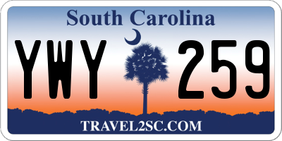 SC license plate YWY259